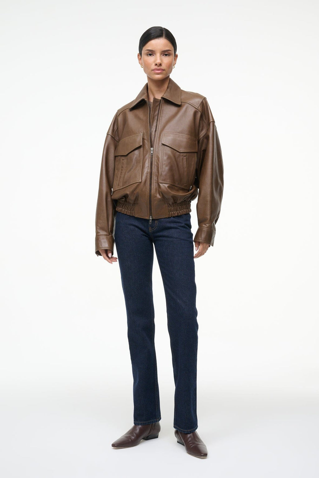 EUGENE LEATHER JACKET | TRUFFLE