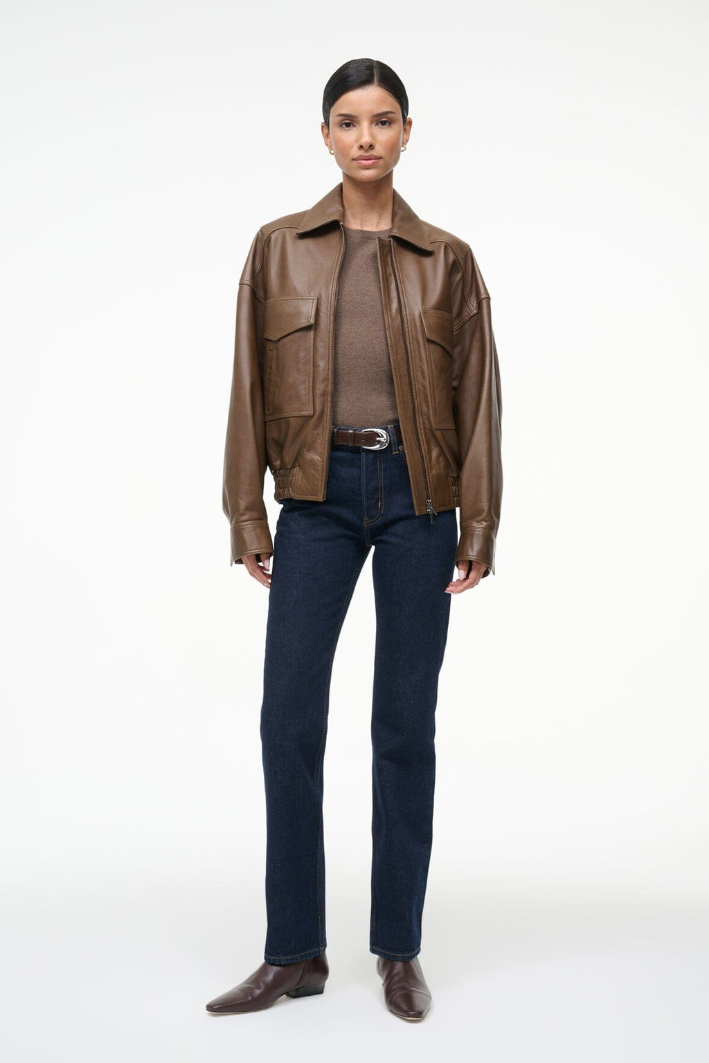 EUGENE LEATHER JACKET | TRUFFLE