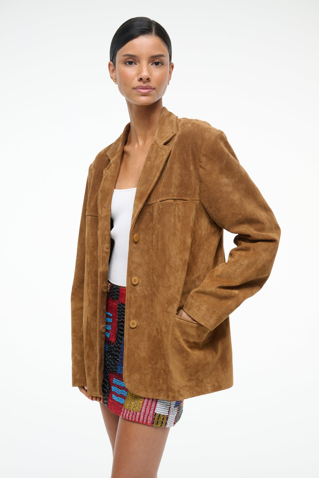 NATALIE SUEDE JACKET | TAN