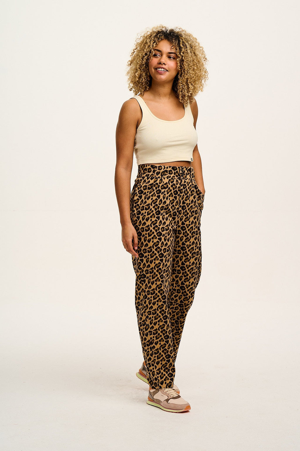 Addison - Cotton Jeans in Leopard Print