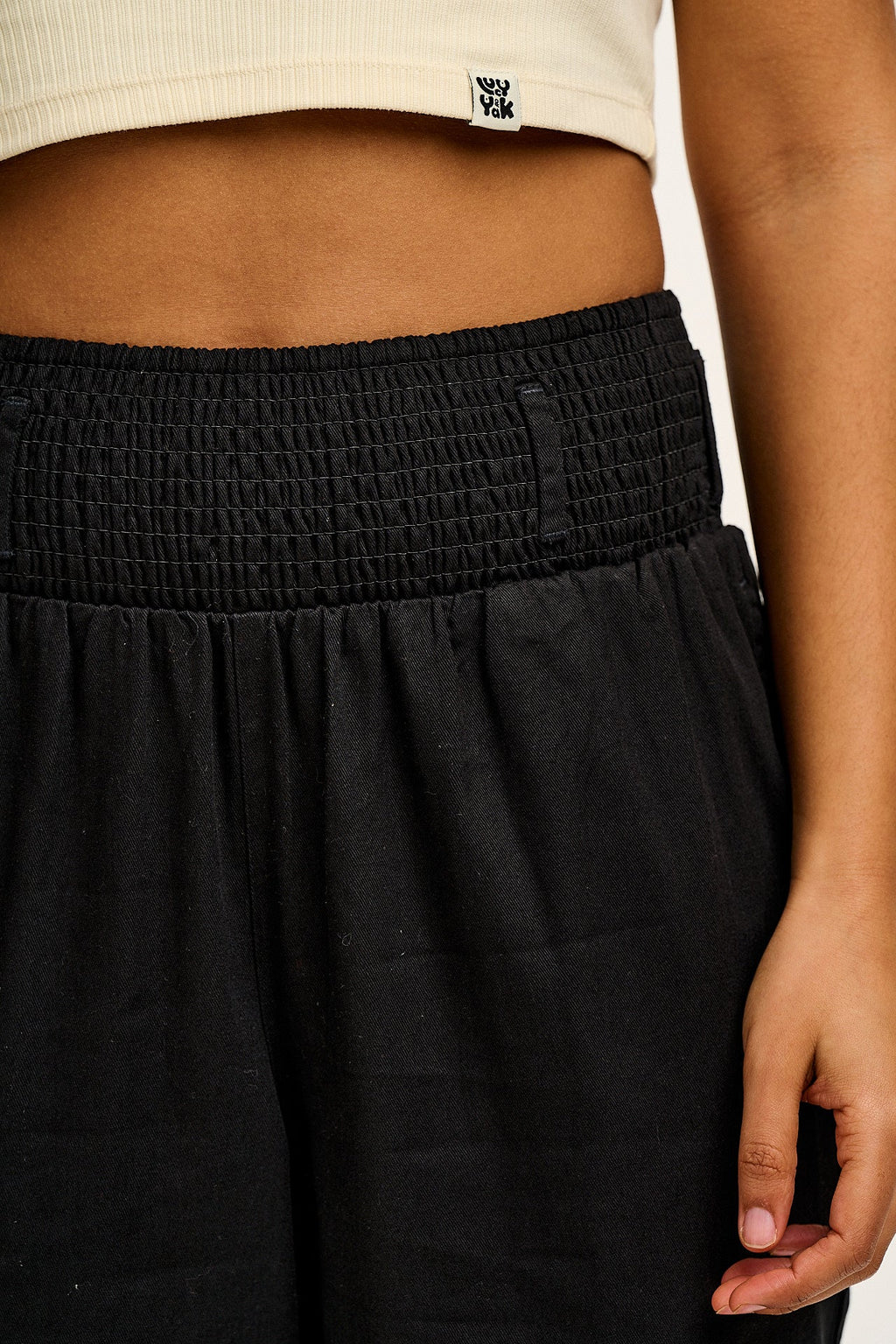 Alexa - Cotton Trousers in Black