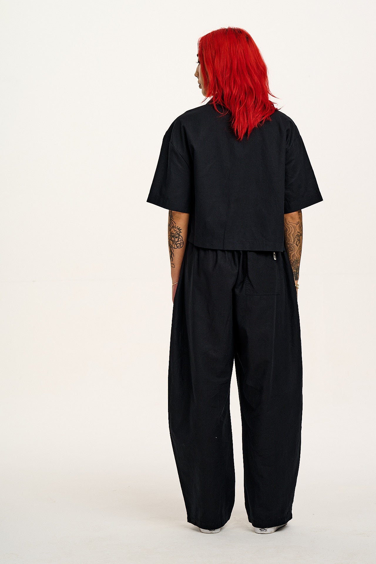 Alfie - Cotton & Linen Shirt in Black