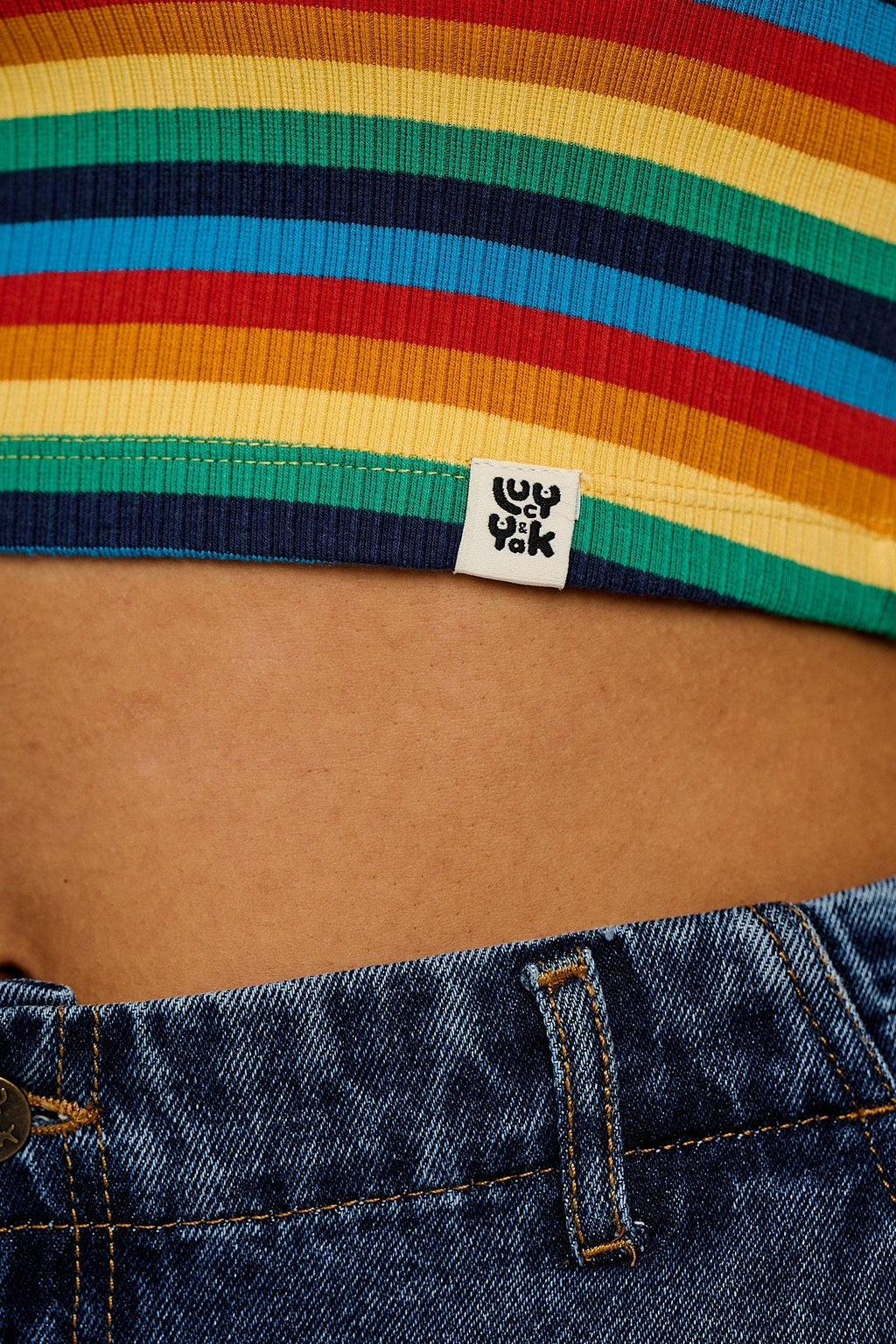 Josy - Vest Top in Rainbow Stripe