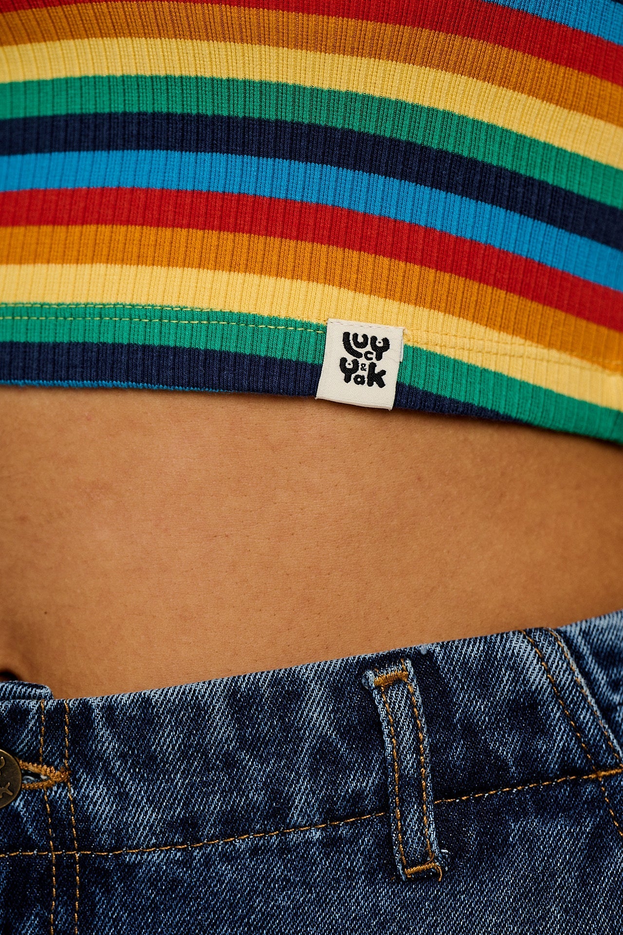 Josy - Vest Top in Rainbow Stripe