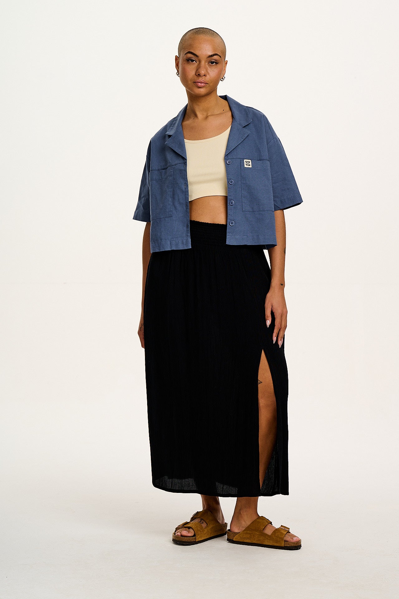 Poppy - Elasticated Waist Skirt in Black