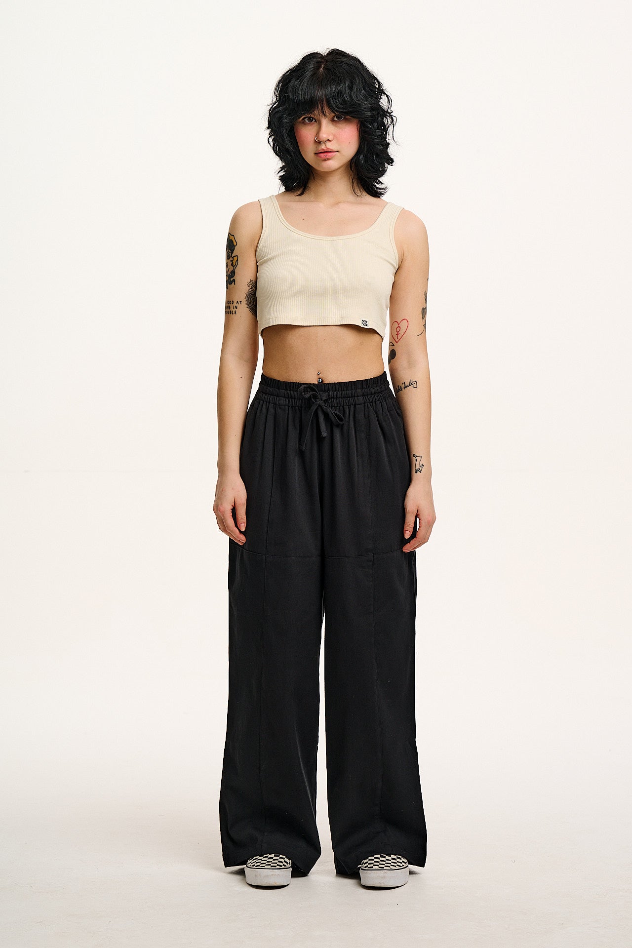 Norris - Cotton Trousers in Black