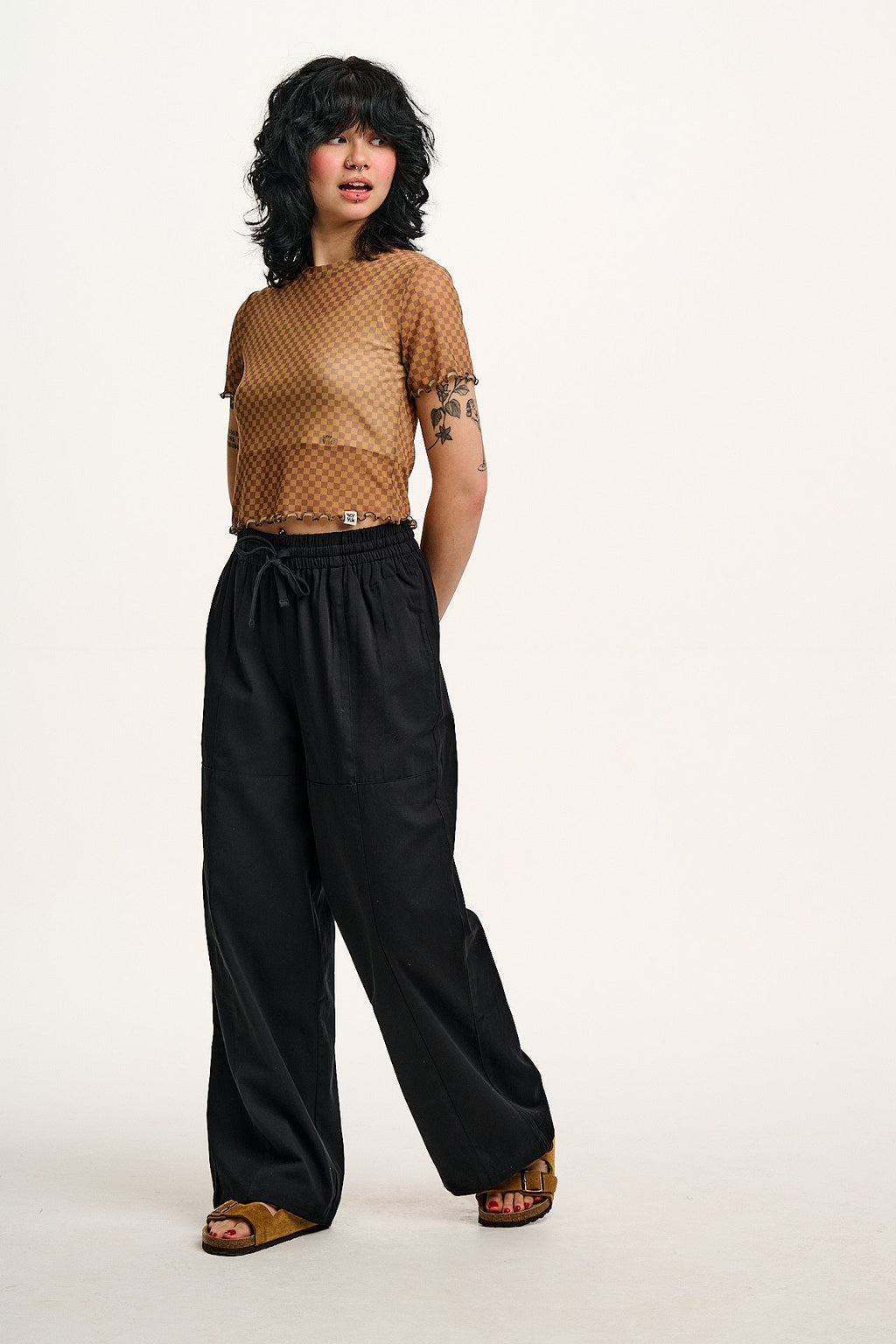 Norris - Cotton Trousers in Black
