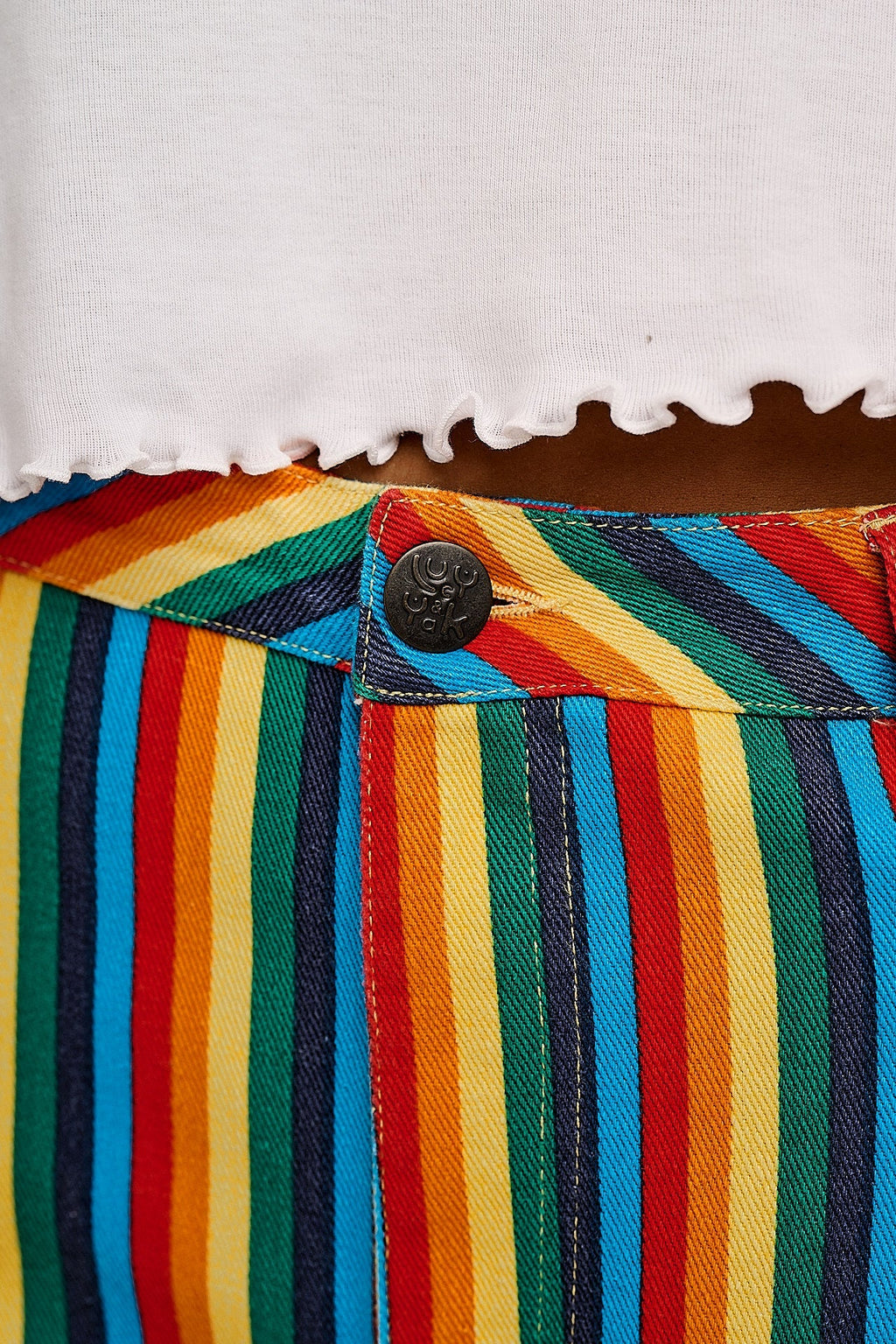 Carter - High Waisted Jeans in Rainbow Print
