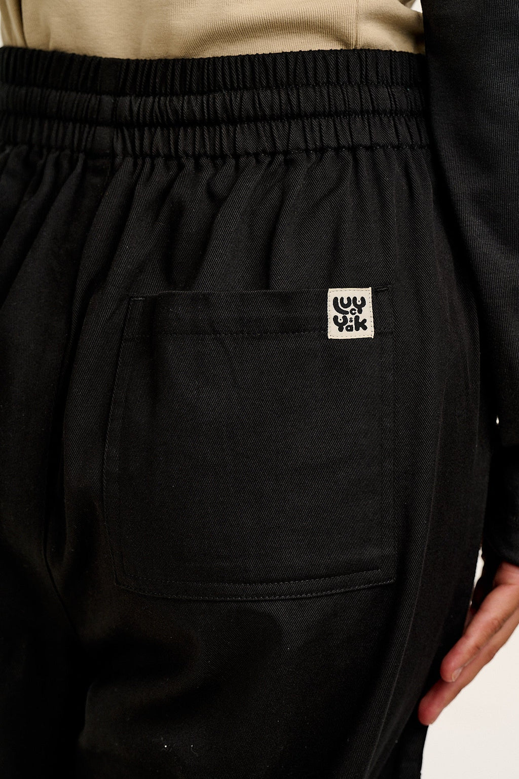 Chuck - Wide Leg Cotton Trousers in Black